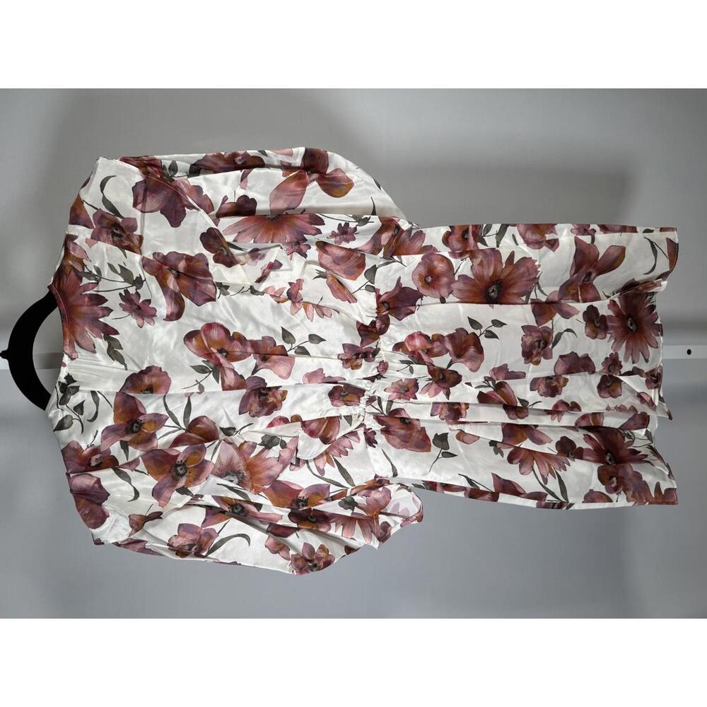 The Kooples Pastel Daisy Satin Dress Viscose Silk Blend US Small $418 MSRP NWT - Picture 5 of 11